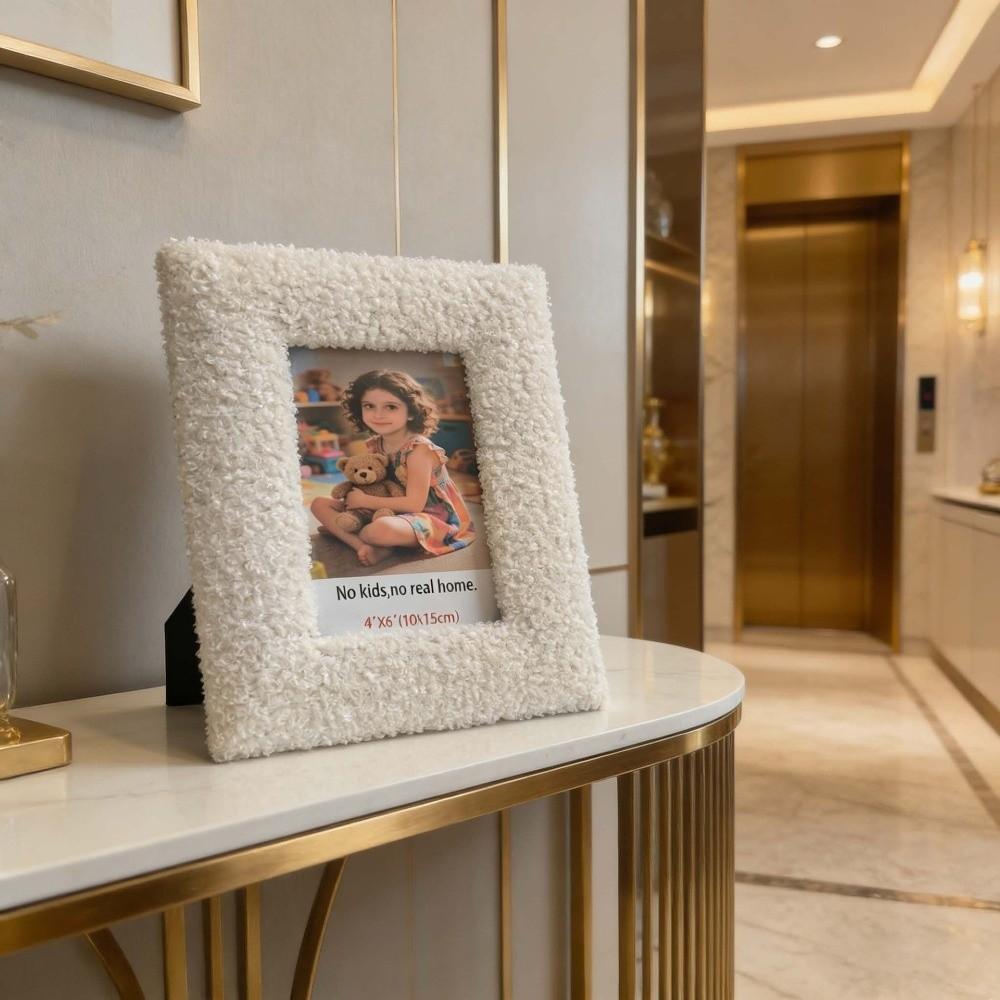 Creative 6/7/8 Inch Picture Frame Fake Fur Picture Frame Ornaments Living Room Decor