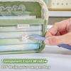 Transparent Pen Bag PVC Stationery Bag Multifunctional Pencil Case  Gift