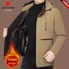 Pierre Cardin Men's Mid-Length Thickened Winter Parka with Golden Sable Velvet