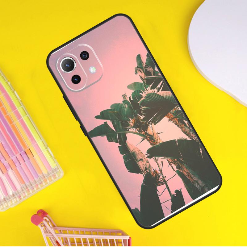 Tropical Leaves Banana Leaf Cover For Xiaomi 14 Ultra 13 11T 12T 13T 14T Pro POCO X6 X7 Pro X3 X5 F3 F5 F6 M6 Pro Case