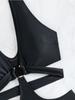 Solid Color Slim Fit Sexy One Piece Bikini Swimsuit Women Fashion Beach Vacation Elegant Swimwear