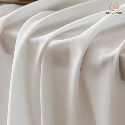 NEKOHASHI Opaque Lace Curtains, 200cm Long, 150cm Wide, 1 Panel, Blackout, Blocks Light Even at Night, Prevents Views from Outside, Stylish Lace Curta