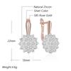 Full Shiny Natural Zircon Dangle Earrings For Women Unique  Rose Gold  Color Mix Wedding Jewelry Best Gift