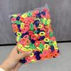500 Stück/Set Kinder Einfarbig Gitter Welle Elastische Haarbänder Baby Mädchen Scrunchie Gummibänder Kind Süß Niedlich Haaraccessoires