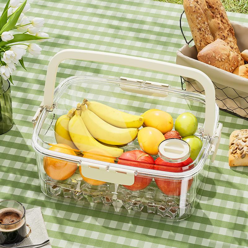Outdoor Picnic Compartmentalised Food Grade Fruit Container Portable Convenient Crisper Kitchen Fridge Organiser