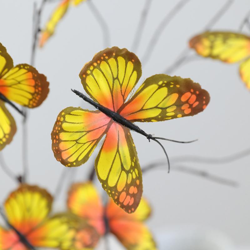 1pc Faux Plant Branch 5 Heads Butterfly Flower 47cm Home Decor Wedding Decoration Artificial Fake Flower