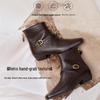BASTO Damen Knöchelhohe Stiefel mit eckiger Spitze und klobigem Absatz
