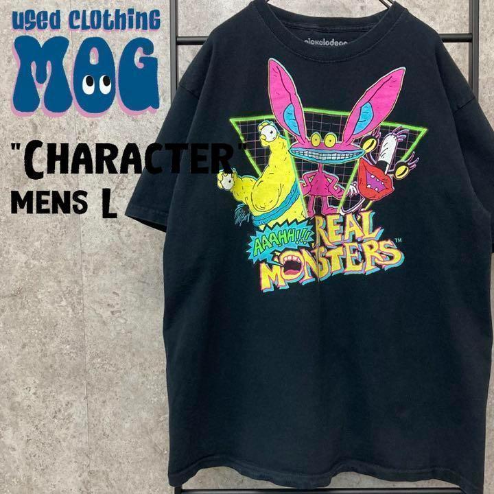 

[USED] US Vintage Real Monsters Character Print T-Shirt, Black, Men s, Size L
