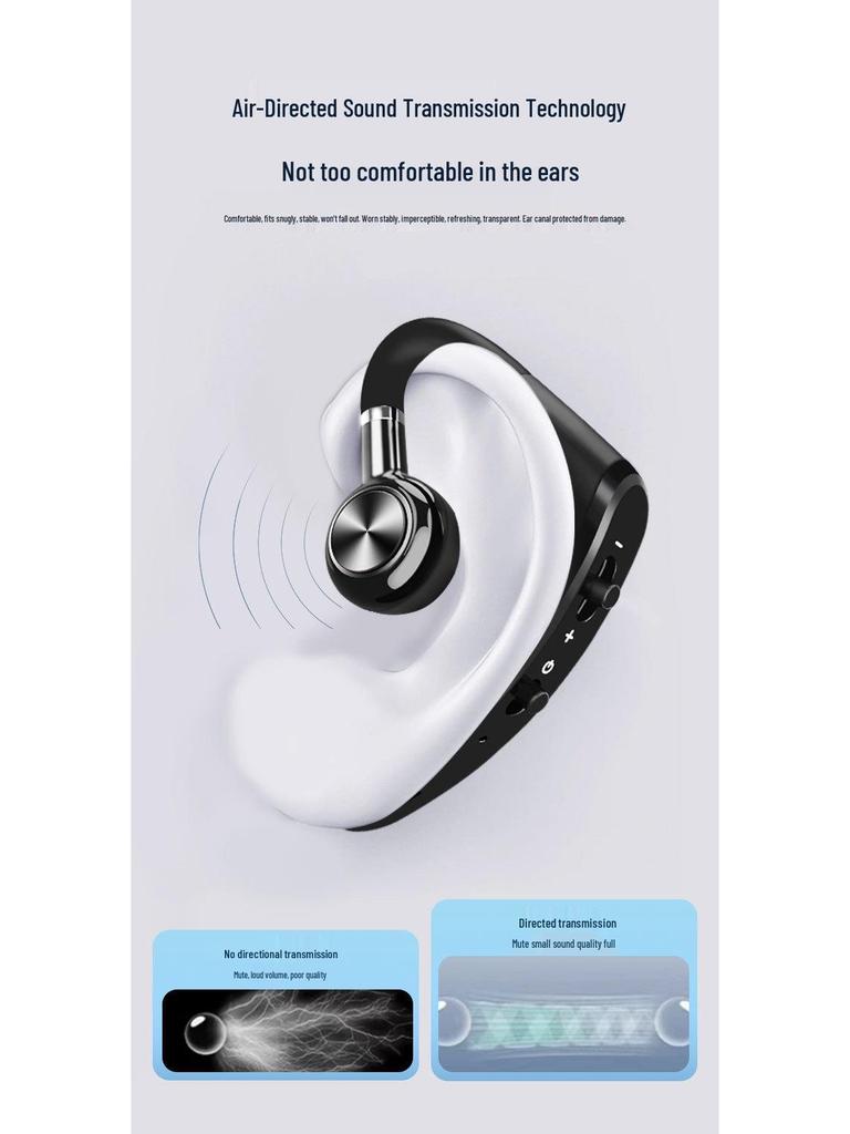 V98 Bluetooth Single Ear Hanging Earphones - Non-in-ear, Sports & Business, External Sound