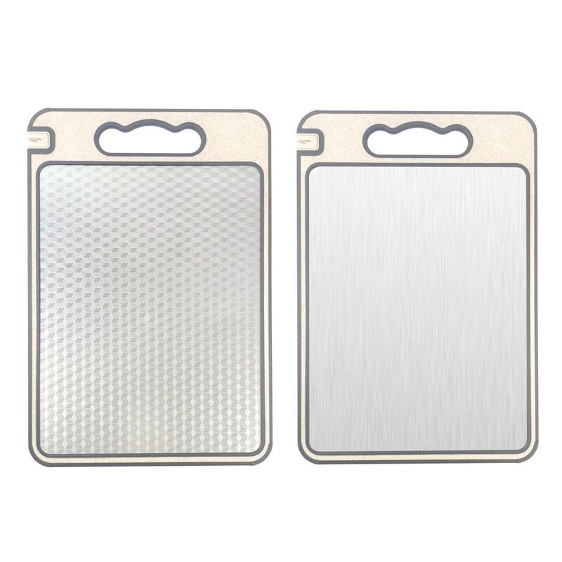 Wutuo 304 Stainless Steel & Wheat Straw Double-Sided Cutting Board