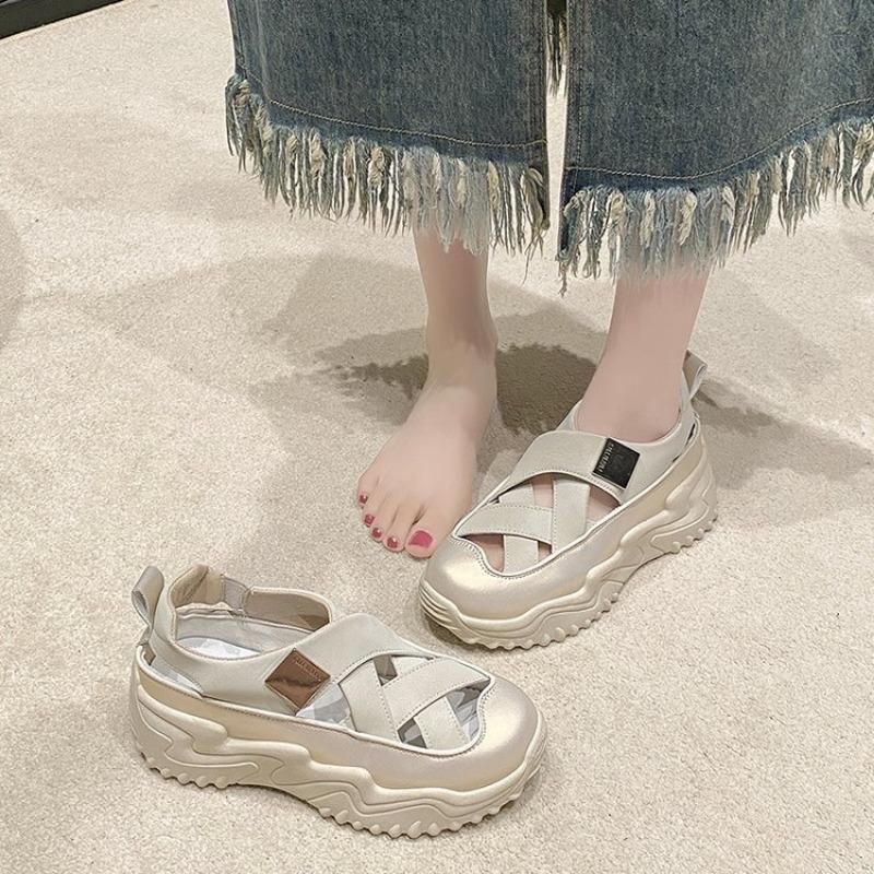 Fashion Fashion Thick-soled Increase Sandals Summer New Wear Hollow-out Anti-slip Wear-resistant Sports Baotou Shoes