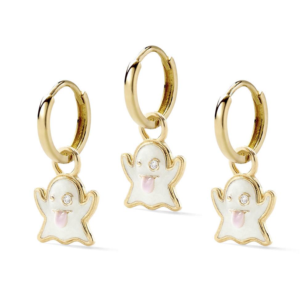 

Diamond White Sophisticated Ghost Alloy Earrings Set Ideal For Occasions Special