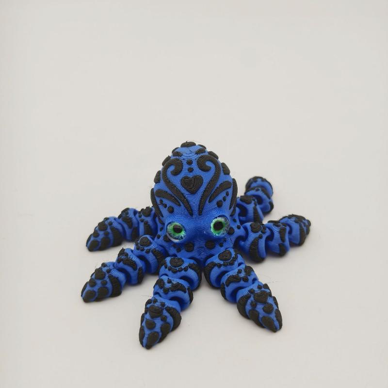 3D Printed Octopus Figurine Flexible Articulated Tentacles Cute Entrance Cabinet Ornament for Modern Home Aesthetic Decor