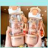 Capybara Cartoon Water Bottle With Tritan Material For Kids And Students