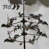 Spooky Patio Ornament Garden Witch Wind Spinner, Halloween Yard Art Metal Outdoor Fall Decorations Stake, Flying Spinner for Lawn Pathway Decoration