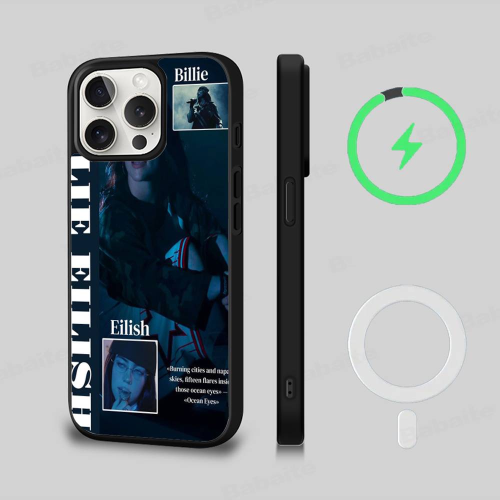 

Pop E-Eilish Star B-billie Magnetic Case For IPhone 17 16 14 13 12 11 15 Pro Max Plus Wireless Charge Phone Cover iPhone 16 plus