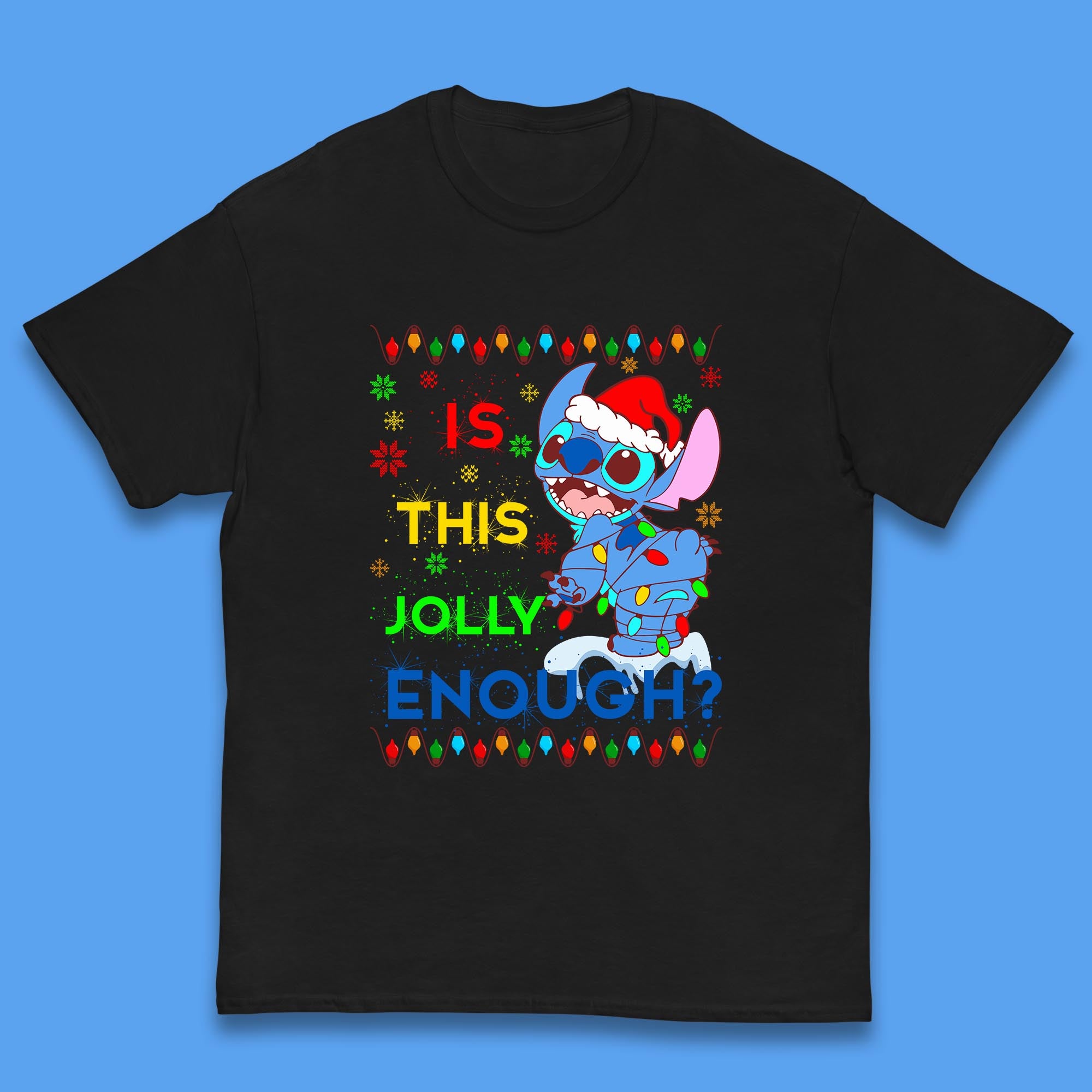 Christmas Stitch Kids T Shirt Christmas Stitch Is This Jolly Enough Top 140