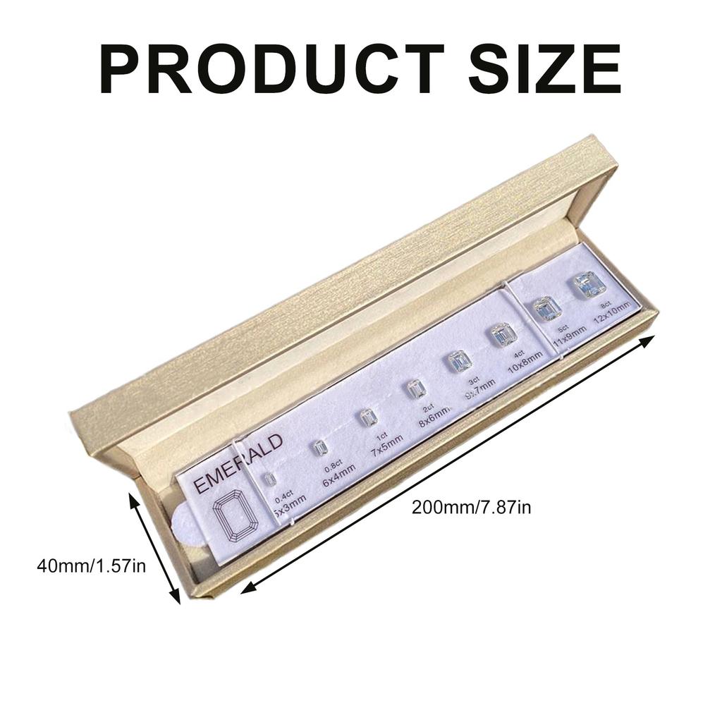 Multipurpose All Shapes Gemstones Rings Size Reference Chart Including Cubic Zirconia for Jewelry Shops Daily Use