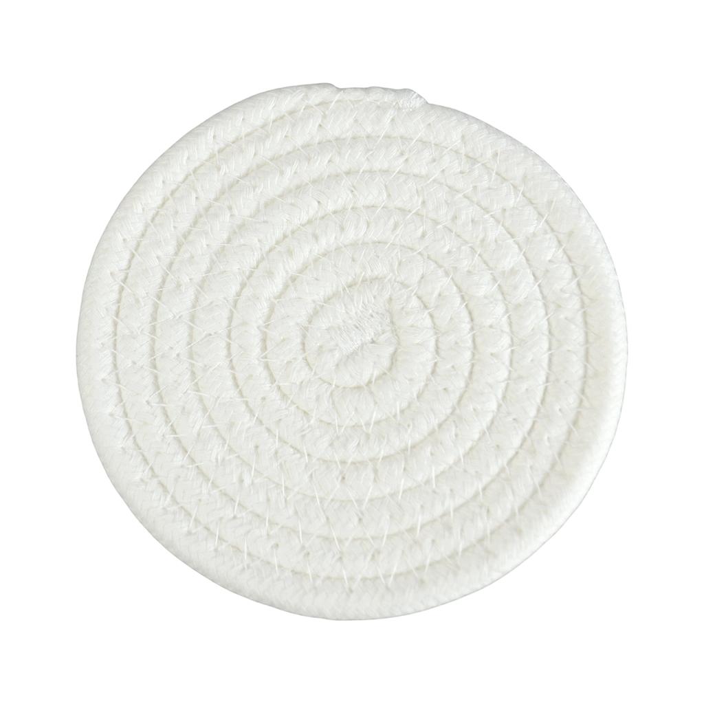Round Cotton Rope Trivet - Heat Placemat for  Casserole Dishes, Thick Knitted Table Protector