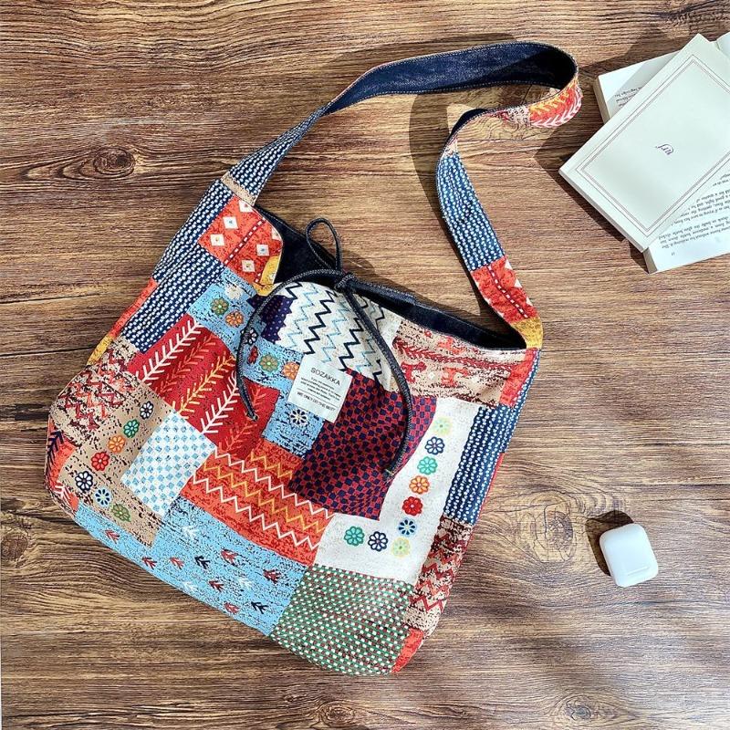 51 spring and summer new retro double-sided messenger bag shoulder bag large-capacity shopping bag