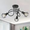 Modern 3-Head LED Ceiling Light Black Color Chandelier Lamp for Home Decor for Bedroom Living Room Indoor Lighting