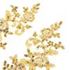 2Pairs Gold Embroidery  Lace Motif Flower  Crafts