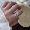 Mehrschichtiger Ring mit unregelmäßigen Kreuzlinien aus Sterlingsilber - Koreanischer Ins-Stil Damenschmuck