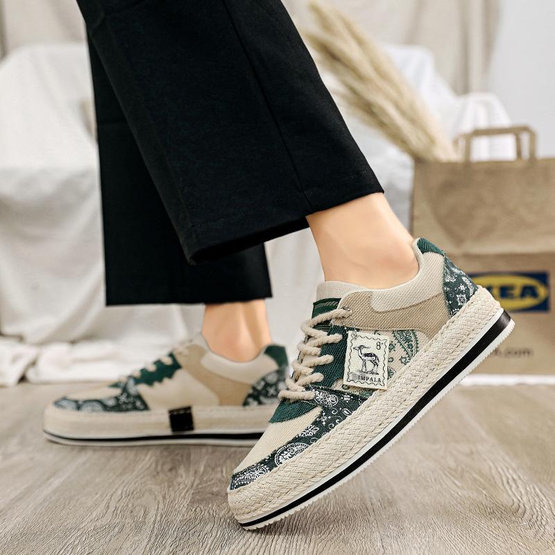 Men'S Board Shoes Fashion Mesh Breathable Low-Top Color Matching Student Sports Leisure Internet Celebrity Tide Shoes