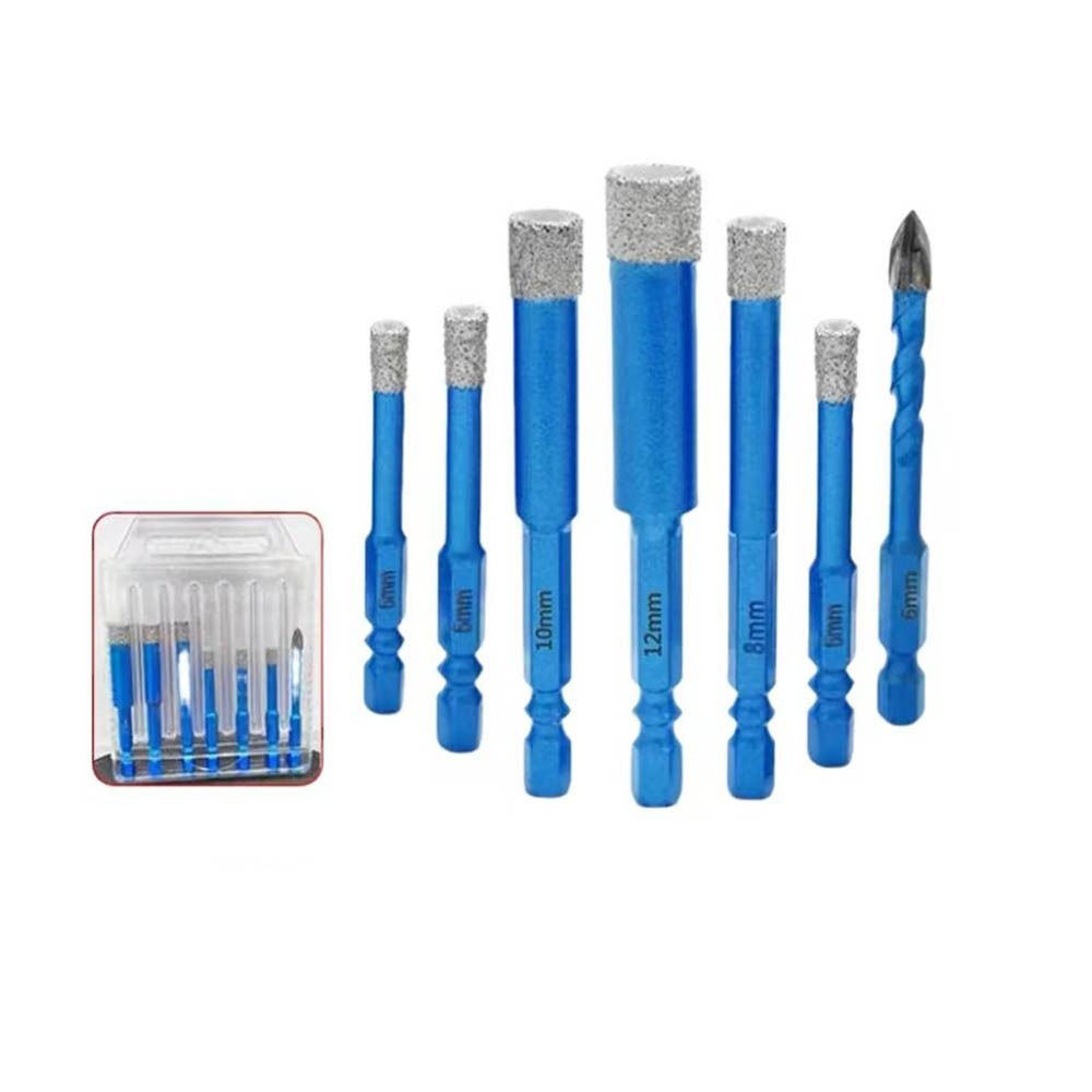 7pcs /set 6-12mm Tile Drill Bit Easy Chip Removal Hole Opener For Ceramic Marble Granite Tile