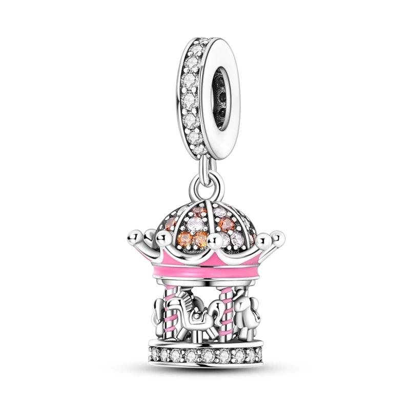 Original Kupferfarbe Clown Holzpferd Marionette Anhänger Perle Geeignet für Damen DIY Halsketten Armbänder Schmuck Geschenke