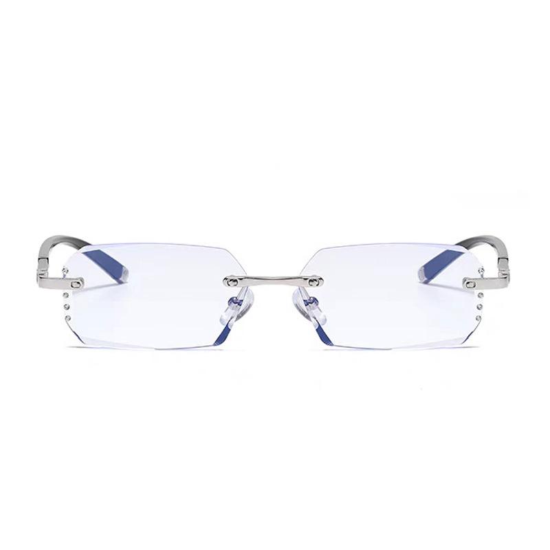 Men's Fashion Frameless Diamond-Cut Presbyopic Glasses: HD, Anti-Fatigue, Eye Protection for Middle-Aged & Elderly Readers
