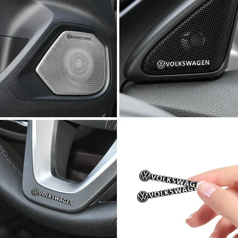 RFKNG1 2/4Pcs Harman Kardon Metal Speaker Emblem Audio Car 3D Sticker For Volkswagen VW Golf Polo 4 5 6 Passat B5 B6 B7 CC Jetta Tiguan