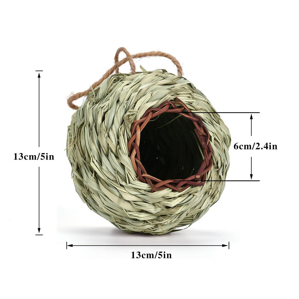Handwoven Straw Bird Nest Parrot Hatching Breeding Grass Cave Garden Supply Grass Birds House Humming Bird Nest For Lawn Home
