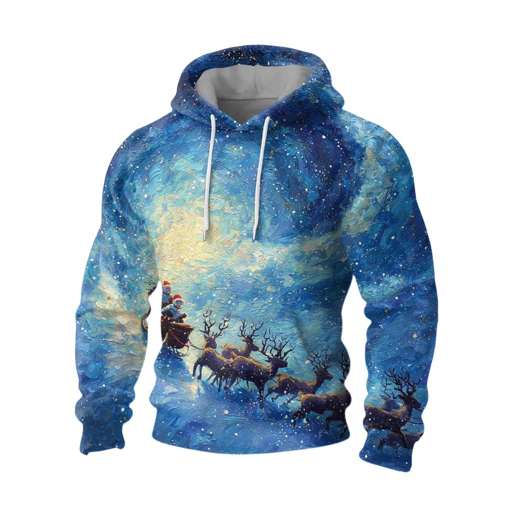 Herr Långärmad Ledig Flanell Huvtröja