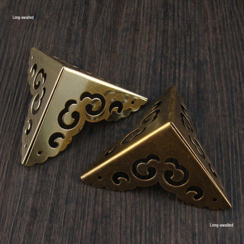5cm Antique Chinese Brass Corner Protectors for Furniture and Jewelry Box