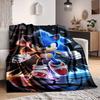 1 stuks Sonic the Hedgehog Flanellen Plaid - HD Geprint Lichtgewicht Zacht Warm Deken voor Alle Seizoenen voor Bank, Bed,