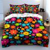 Colorful Floral Print Decor Set Soft Skin-Friendly Bedding Set Includes 1 Duvet Cover And 2 Pillowcase Gift