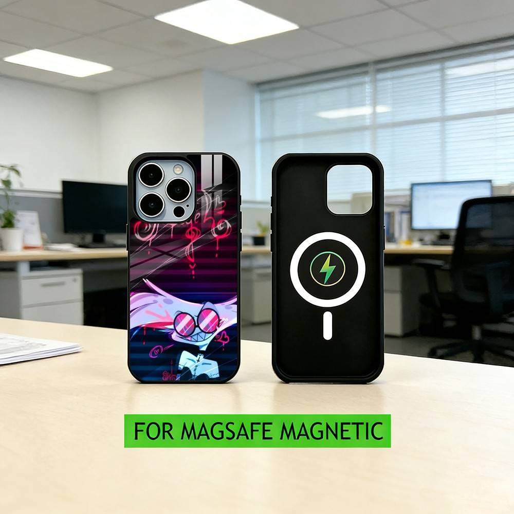 H-hazbin Hotel Angel Dust Phone Case For iPhone17,16,15,14,13,12,11 Plus,Pro Magnetic For Magsafe Wireless Charging