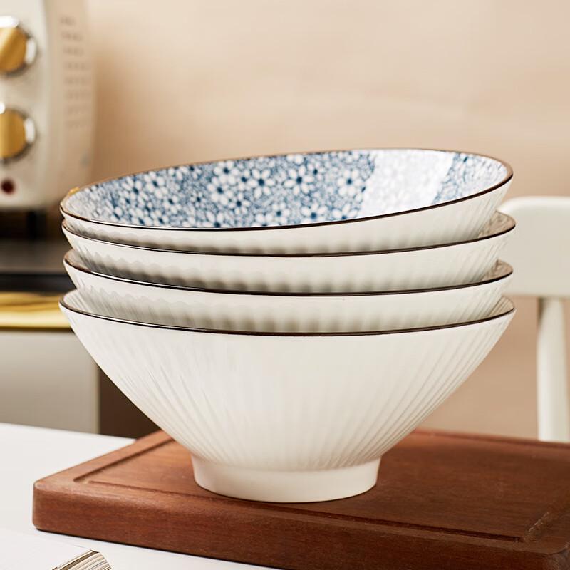 Japanese Style 8-inch Ceramic Noodle Bowl
