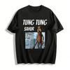 Funny Tung Tung Sahur Wooden Man Graphic Print T-Shirt Pure Cotton T-shirt