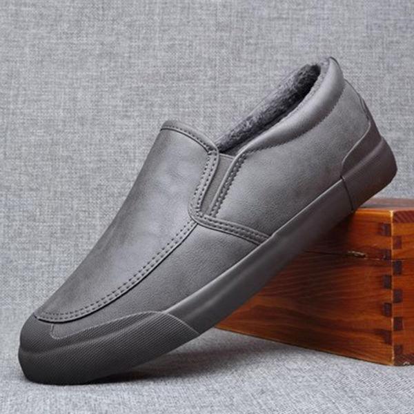 2025 new men's shoes winter trendy shoes one-pedal leather shoes men's business casual shoes velvet thermal cotton shoes men's