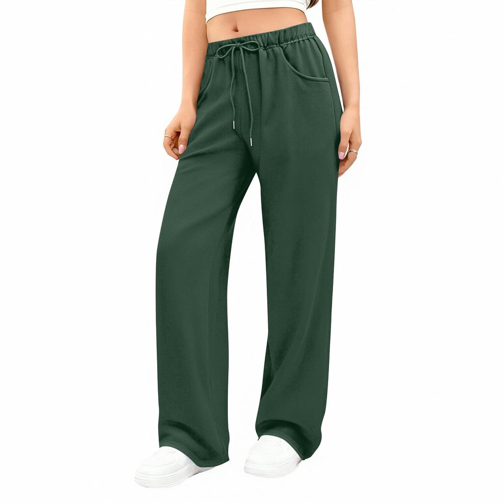 Women's Wide-leg Athletic Pants, Loose Straight-leg Casual Pants, Athletic Jogging Pants
