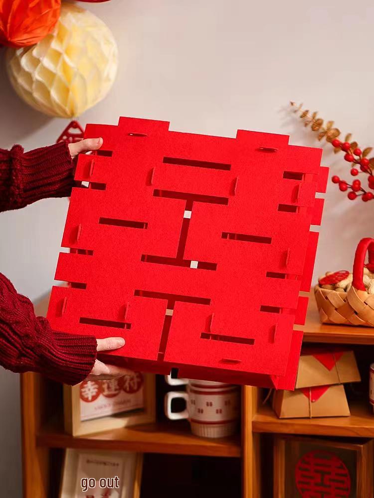 Red Double Happiness Lanterns for Wedding Room and Courtyard Décor