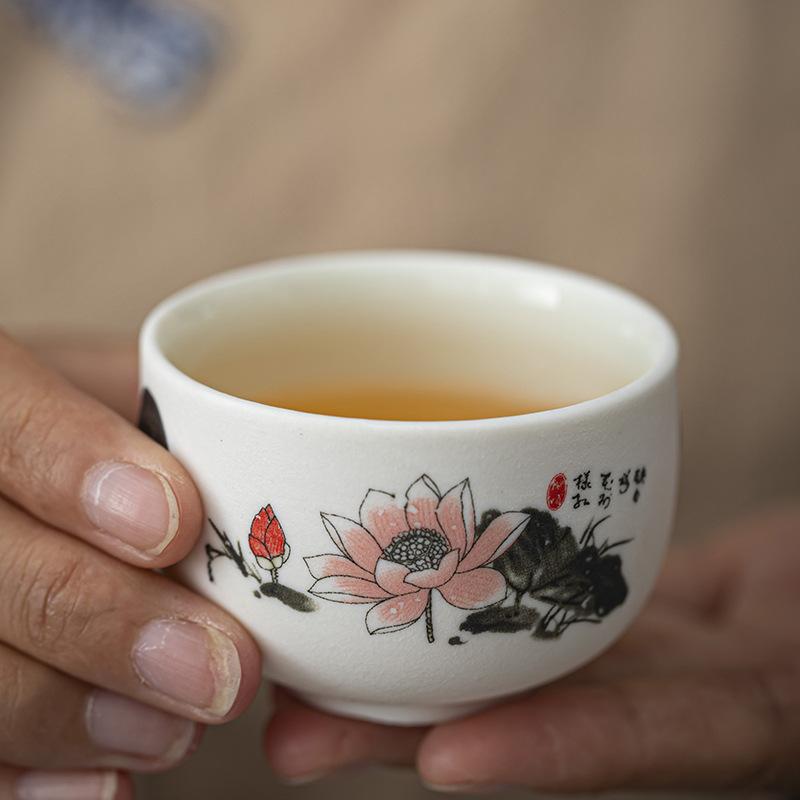 Snowflake Glaze Qingyun Tea Set Kung Fu Ceramic Gift Box Seven-piece Set