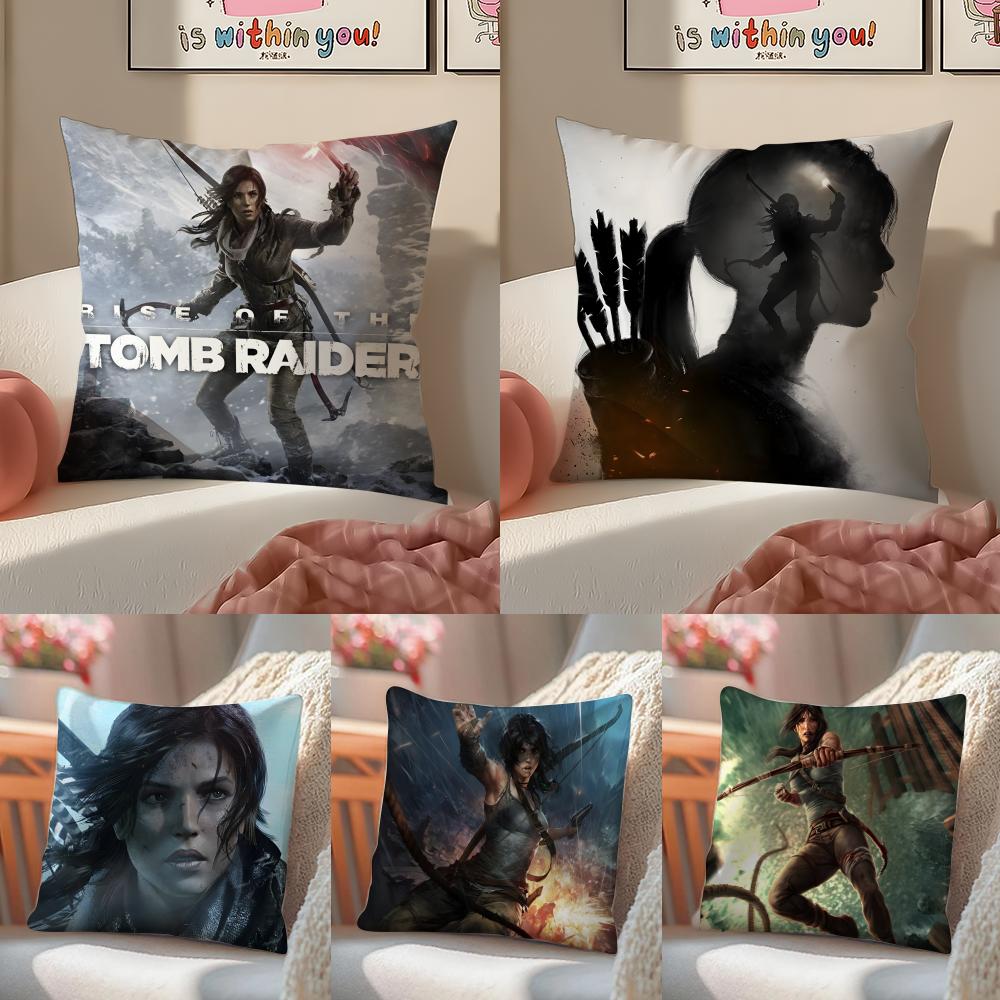 Action Game Franchise TTomb Raider Cushion Cover Pillowcase Short Plush Invisible zipper Room Sofa Cushion Cover