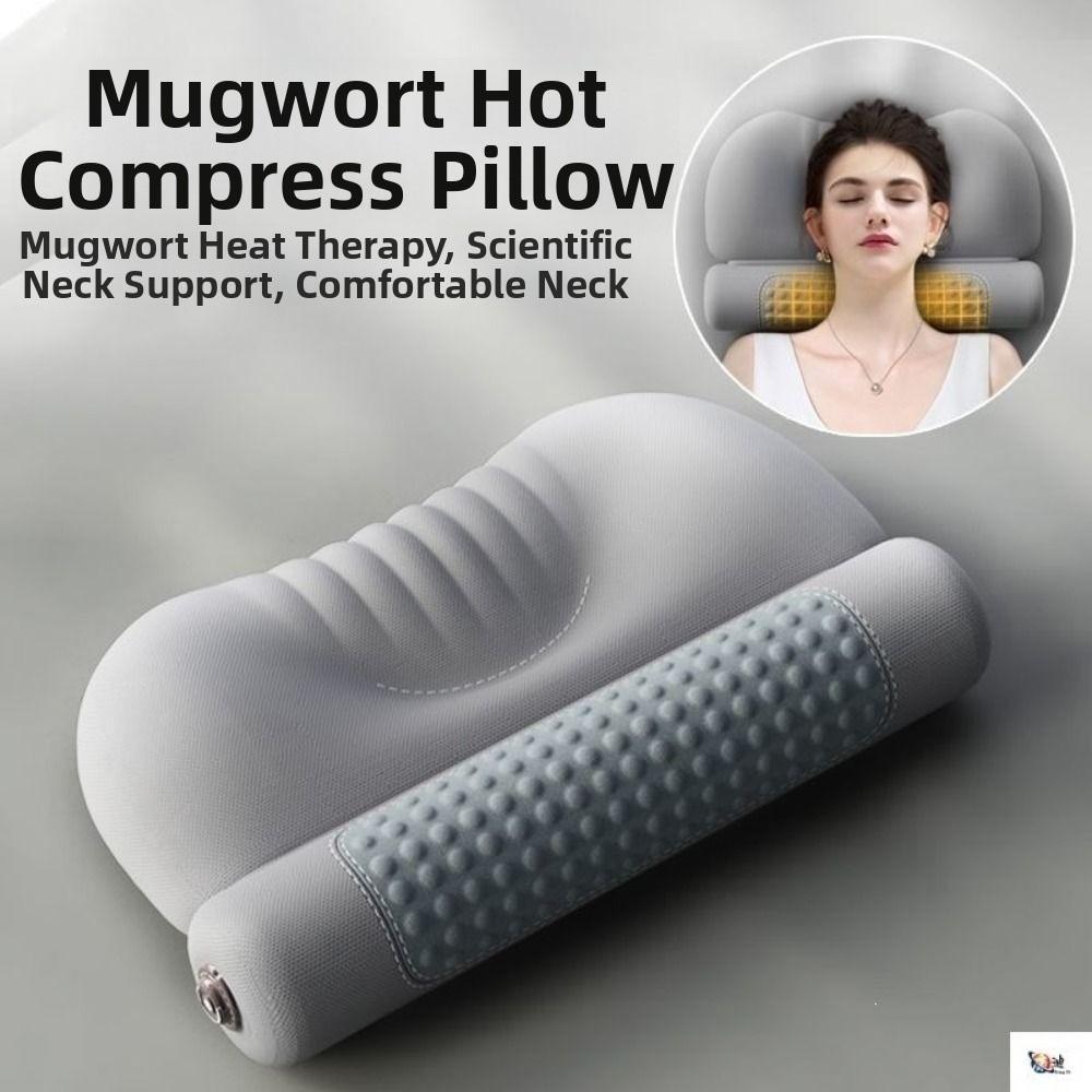 Heating Neck Support Cushion Ergonomic Contour Neck Heated Roll Pillow Cervical Pillow  Back Sleep