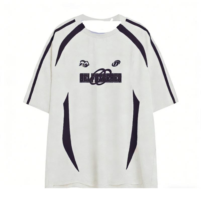 Summer T-shirts, classic style women s streetwear color-blocked print T-shirts, retro clothing tops, beachwear. XXS