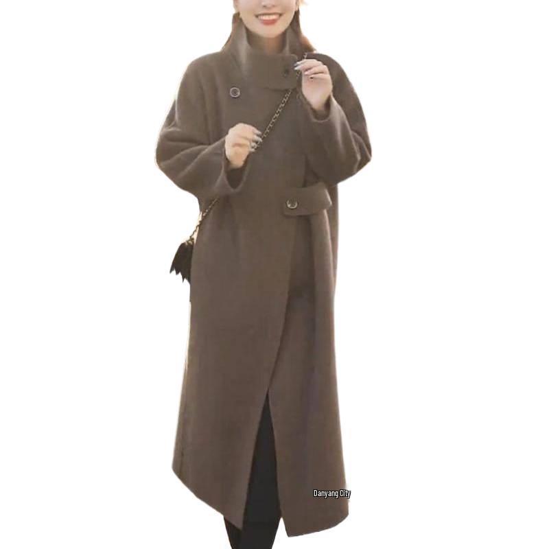 2025 Autumn/Winter Petite Korean Mid-Length Wool Coat