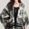 High-End Ink Painting Women's Autumn Winter Shawl Cloak - Warm Travel Cape Outerwear