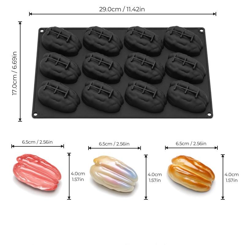 Modern Style Silicone Chocolate Mold for Pecan Nuts Food Grade with Artistic Mousse Cake Design for Elegant Desserts